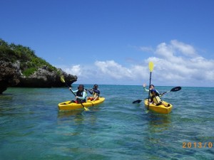 女子会でシーカヤック