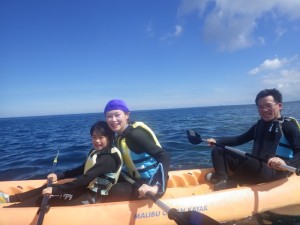 親子3人でカヤック