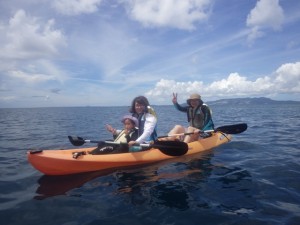 外海でカヤック＿海の色がちがいます！！