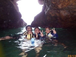 洞窟でぷかぷか練習～☆