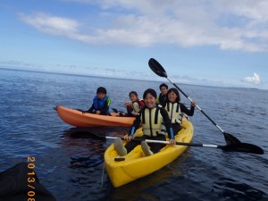 カヤックで沖まで～