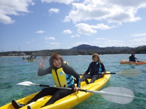 恩納村でシーカヤックツアーin女子会4